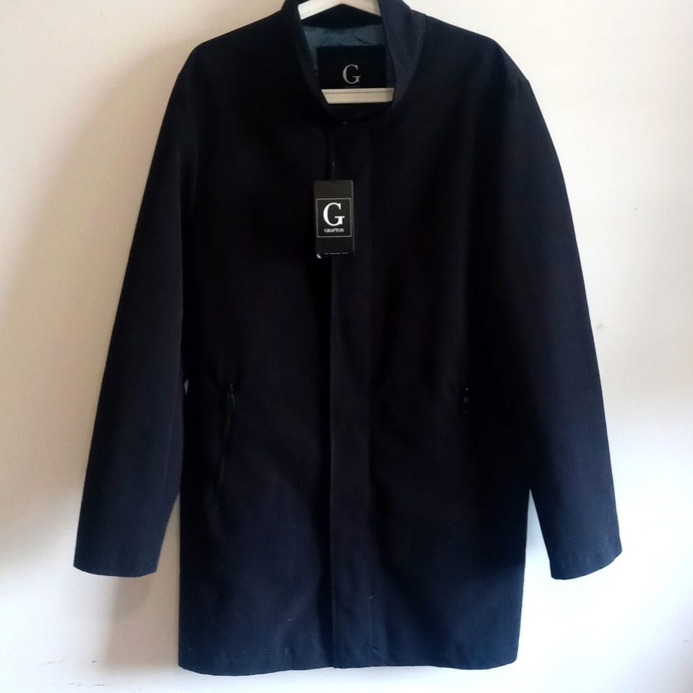 NWT Grafton Black Raincoat for Men Size Medium